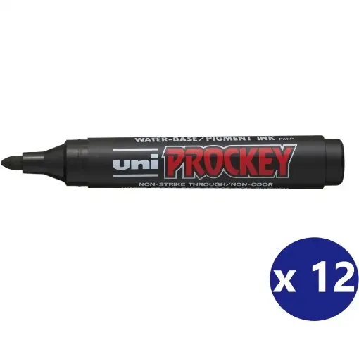 Picture of Uni-Ball Prockey Permanent Marker Black Round Tip Box of 12