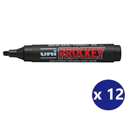 Picture of Uni-Ball Prockey Permanent Marker Black Chisel Tip Box of 12