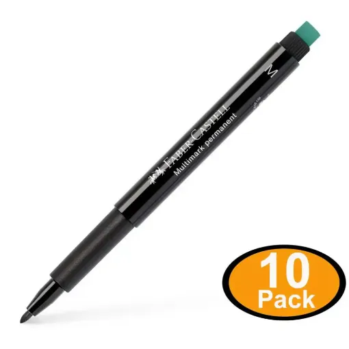 Picture of Faber Castell Permanent Multimark Marker Black Pack of 10