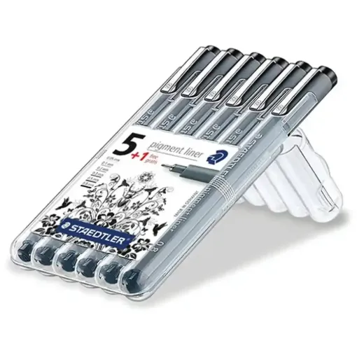 Picture of Staedtler Pigment Liners  6 Pack Assorted Sizes