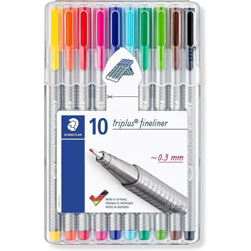 Picture of Staedtler Triplus Fineliner Assorted Pack of 10