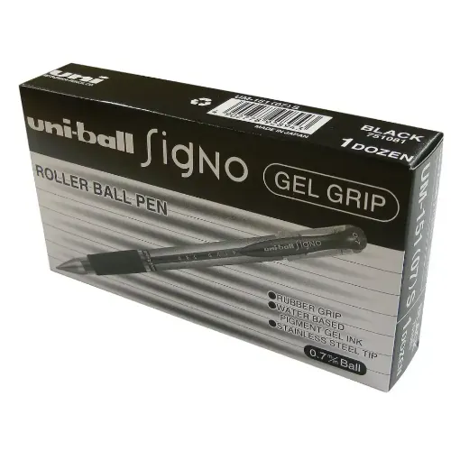 Picture of Uniball Signo Gel Grip Black Pack of 12