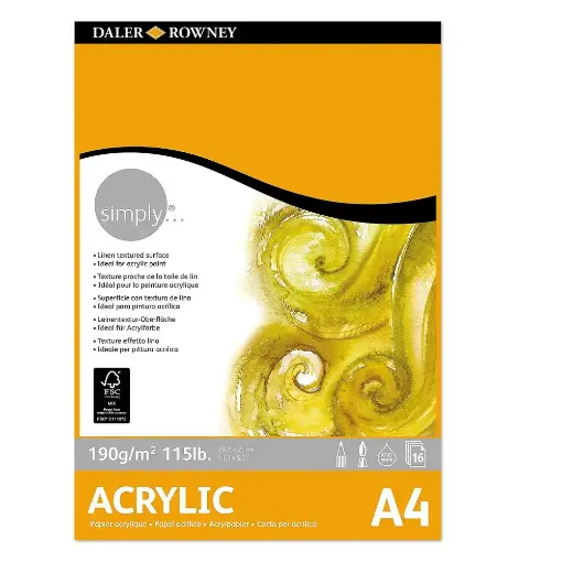 Picture of Simply A4 Acrylic Pad 190g 16 Sheets
