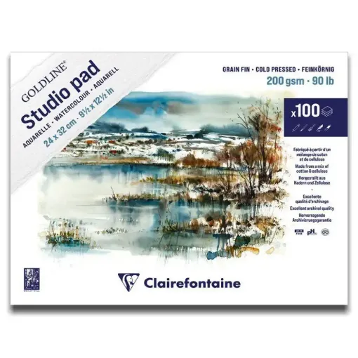 Picture of Goldline Watercolour Studio Pad 24x32cm 200g 100 Sheets