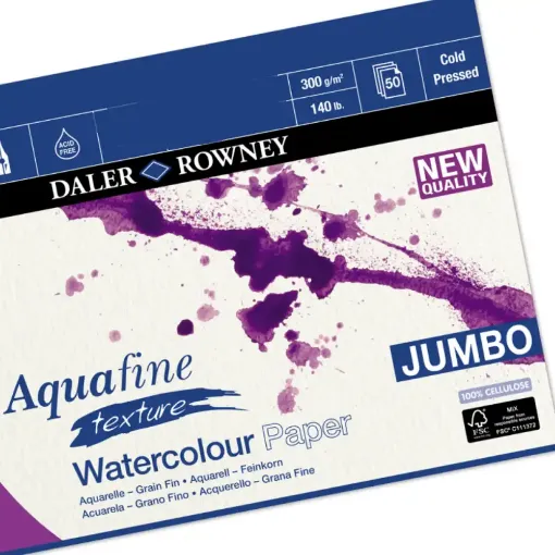 Picture of Aquafine Watercolour Texture Jumbo Pad 300g 50 Sheets Range