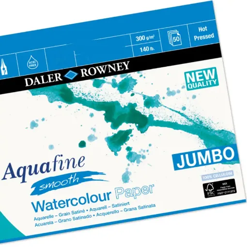 Picture of Aquafine Jumbo Smooth Watercolour Pad 50 Sheets Range