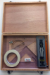 Picture of Wood Box with 2 Part Compass, Tape & Faber Set Squares