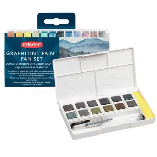 Picture of Derwent Graphitint Watercolour Paint 12 Pan Palette