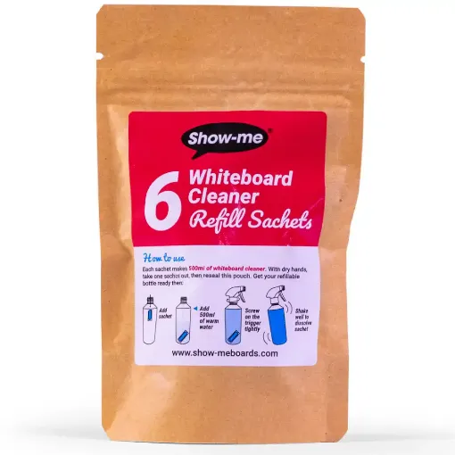 Picture of Show-me Whiteboard Cleaner Refill Sachets 6 Packs
