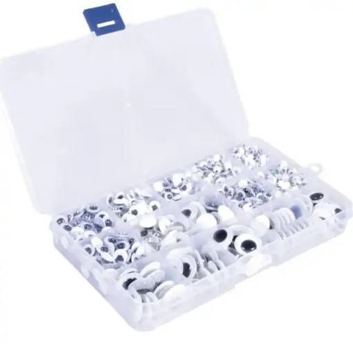Picture of Rayher Self-Adhesive Wiggle Eyes Sorting Box 1500 pieces (4-15mm)
