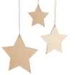 Picture of Rayher Wood Pendant Stars Pack of 3