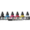 Picture of Daler Rowney FW Acrylic Ink Primary Set of 6 with Marker