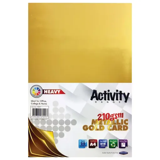 Picture of A4 210g Card Metallic Gold 25 Sheets