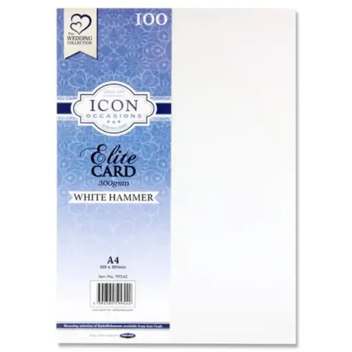 Picture of Icon A4 300gsm Hammer Card White 100 Pack