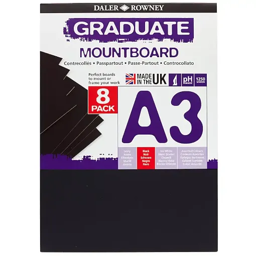 Picture of A3 Graduate Mountboard - Black Pack 8