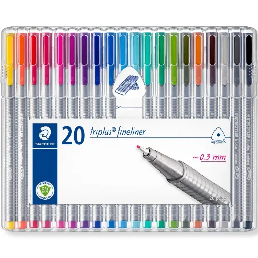 Picture of Staedtler Triplus Fineliner Assort Colours 20 Pack