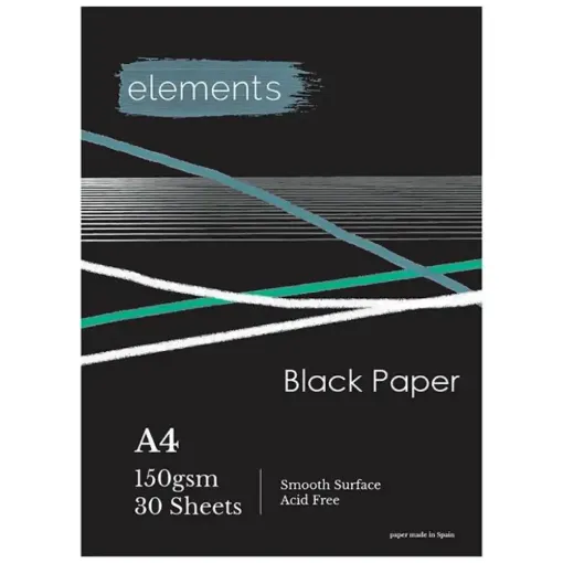 Picture of A4 150g Elements Black Paper 30 Sheets