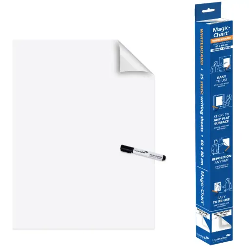 Picture of Legamaster Magic Chart Static Whiteboard Sheets 60x80cm Pack of 25