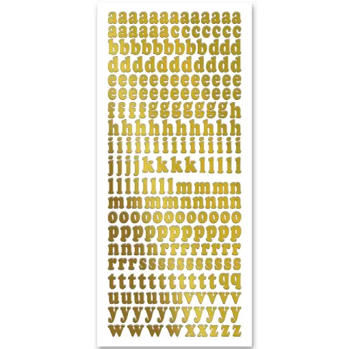 Picture of Lower Case Alphabet Letter Stickers Gold