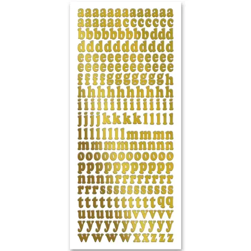 Picture of Rayher Lower Case Alphabet Stickers Gold
