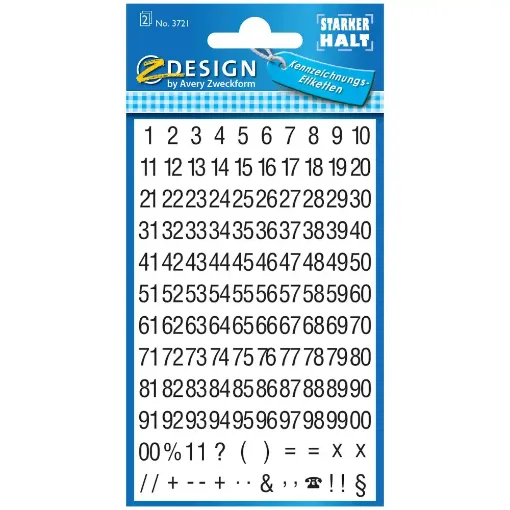 Picture of Avery Black Numbers Stickers