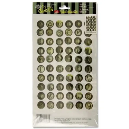 Picture of Royal & Langnickel Stick On 3D Embellishments Antique Button Alphabet