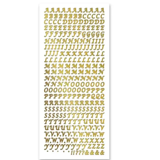 Picture of Uppercase Alphabet Stickers Gold