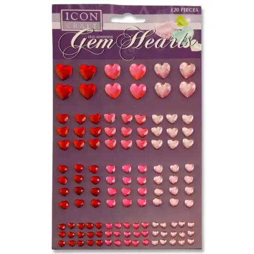 Picture of Self Adhesive Gemstone Hearts