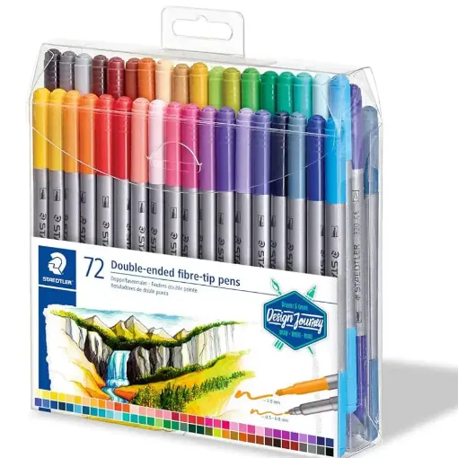 Picture of Staedtler Double-Ended Fibre Tip Pens 72 Pack Assorted Colours