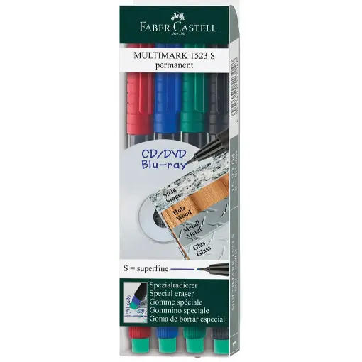 Picture of Faber Multimark Permanent Superfine Tip Pack of 4