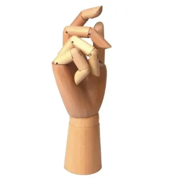 Wooden Mannequin Fake Hand Pointing Finger Up As To Ask A Question