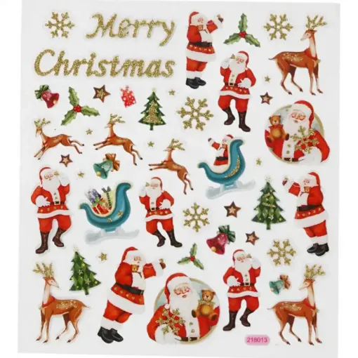 Picture of Glitter Stickers Father Christmas and Reindeer