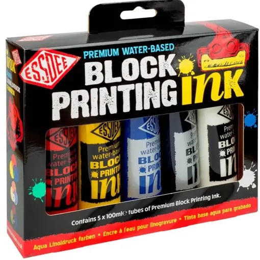 Picture of Primary Colours Block Printing Ink Set 5x100ml