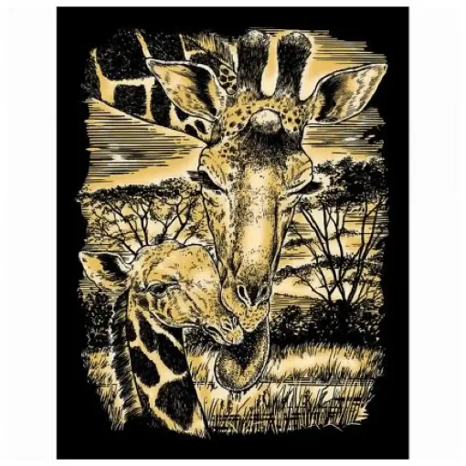 Picture of Artfoil Giraffe and Calf Gold Scraper Foil