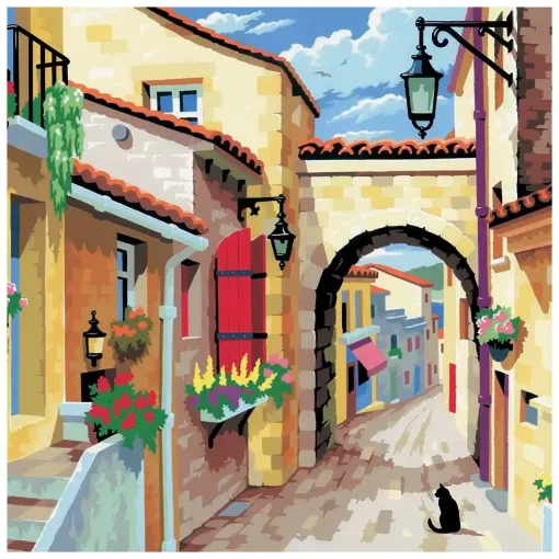 Picture of Large Painting by Numbers A Quiet Street