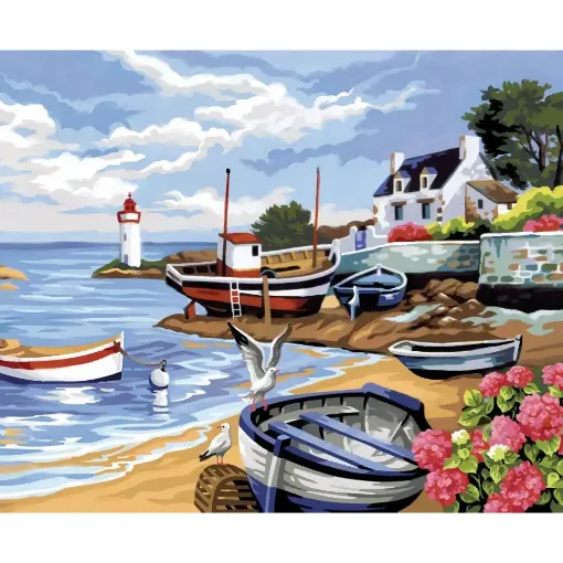 Picture of Large Painting by Numbers Fishing Village