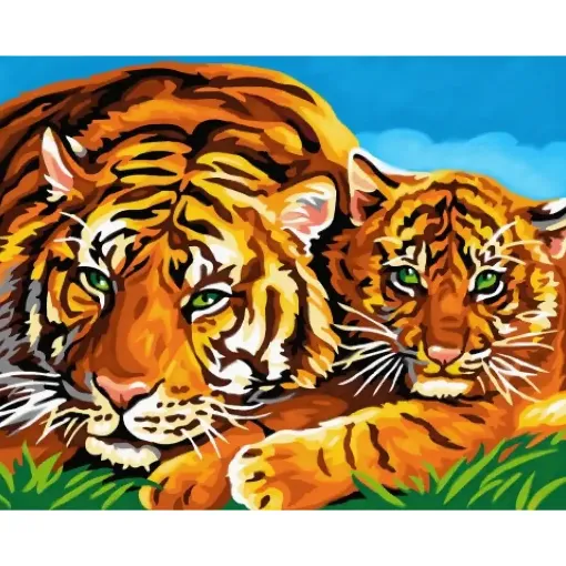 Picture of Large Painting by Numbers Tigers