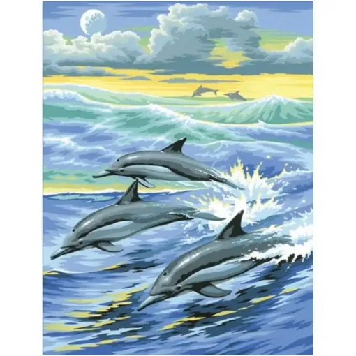 Picture of Medium Painting by Numbers Dolphins