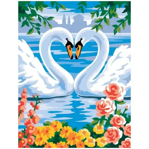 Picture of Medium Painting by Numbers Swans
