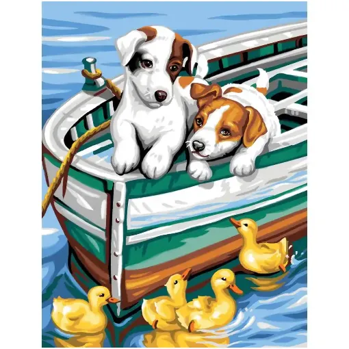 Picture of Medium Painting by Numbers Puppies and Ducks