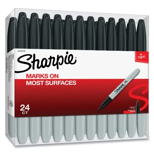 Picture of Sharpie Permanent Marker Fine Tip Black Pack of 24