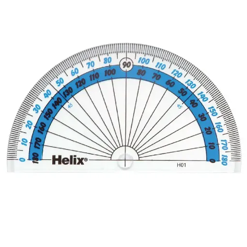 Picture of Helix Protractor 180° 10cm 4" Blue