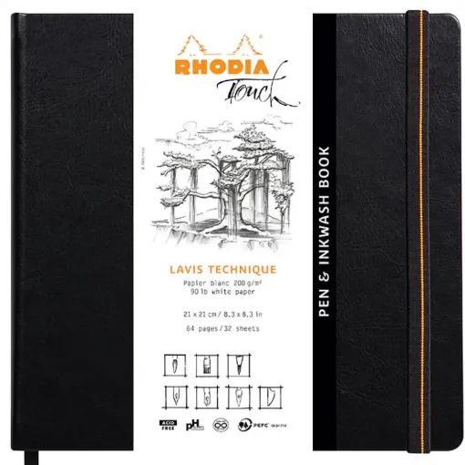 Picture of Clairefontaine Rhodia Pen&Inkwash Hardback 200g