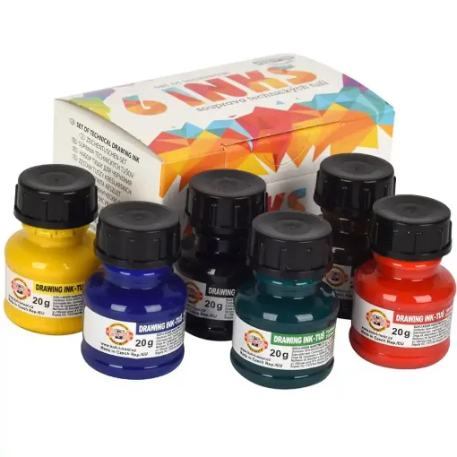 Picture of Koh-I-Noor Drawing Inks 6x20g Set