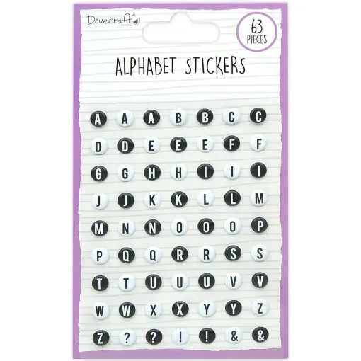 Picture of Dovecraft Alphabet Stickers Black & White
