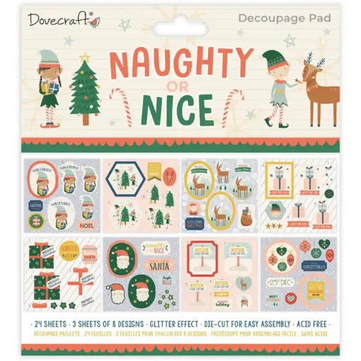 Picture of Christmas Naughty or Nice Decoupage Pad