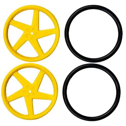 Picture of Kitronik Pair of 5 Spoke Wheels for TT Motor Yellow