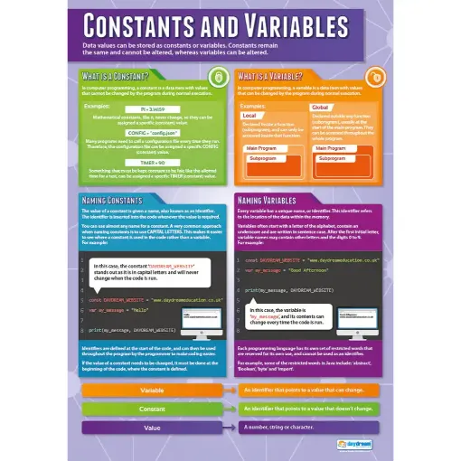 Picture of Constants and Variables Wallchart