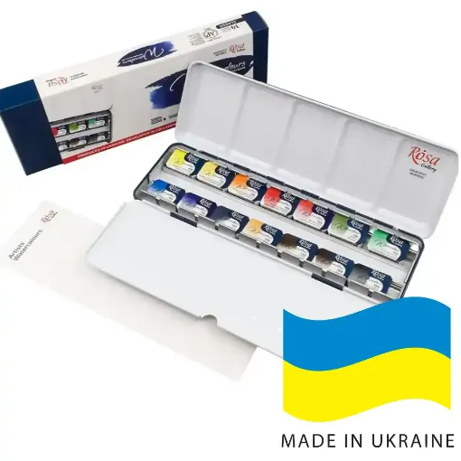 Picture of Rosa Pro Artist Quality Watercolour Full Pan 14 Classic Set
