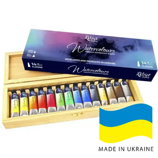 Picture of Rosa Professional Artist Quality Watercolour Wooden Box Set 14x10ml